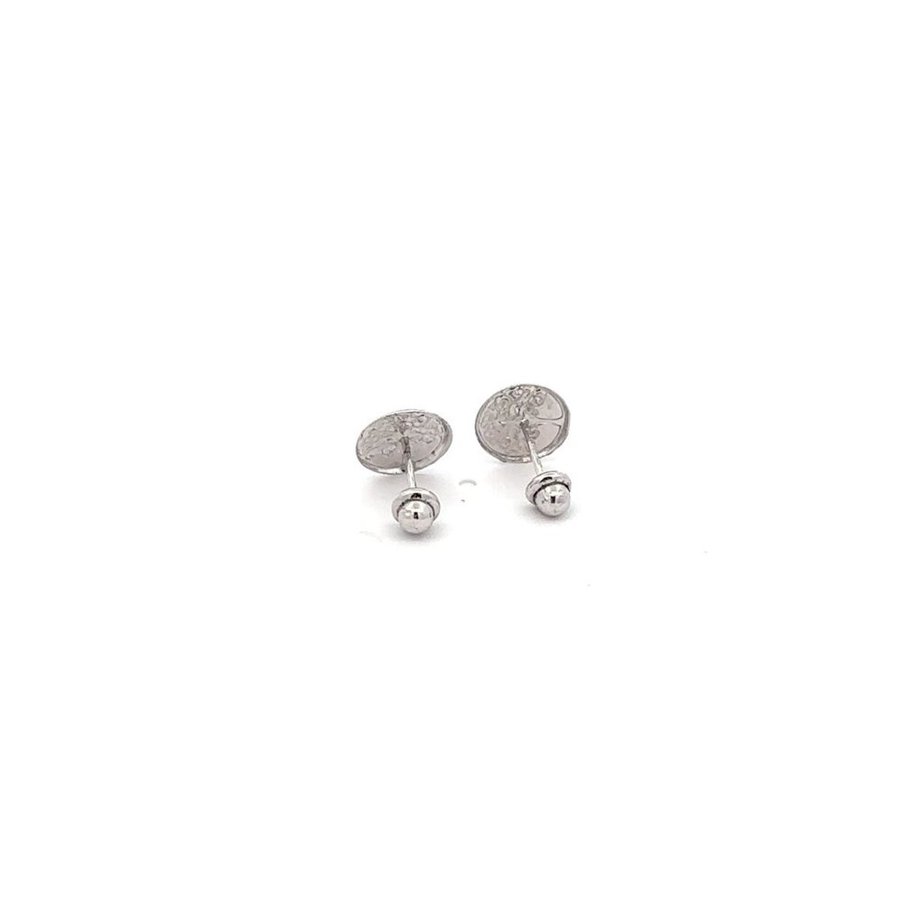 925 Sterling Silver Stud Tree of Life Black Earrings Small Screw Back - Picture 4 of 5